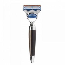 Aparat de ras compatibil Gillette Fusion cu maner lemn African Blackwood R75 F